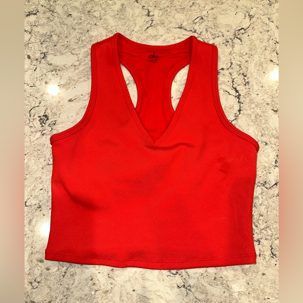 Alo bright orange tank top sleeveless Size M